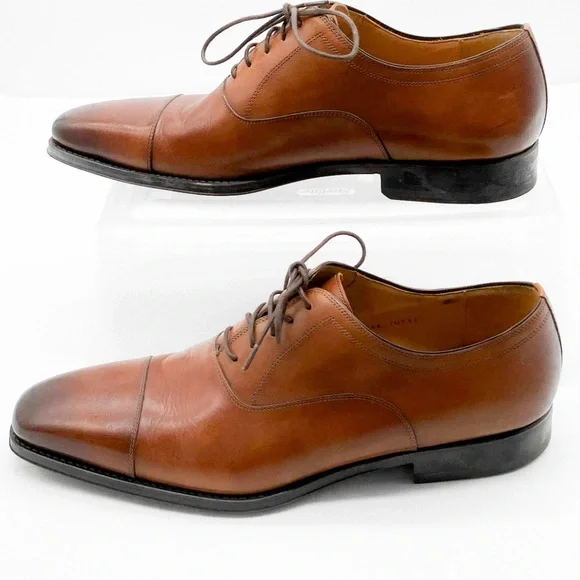 MAGNANNI Cognac Brown Cap-Toe Oxford Dress Shoes Men’s Size 11